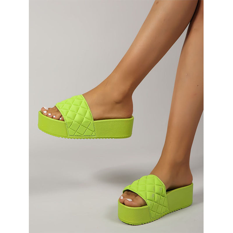 Women's Quilted Platform Slide Sandals