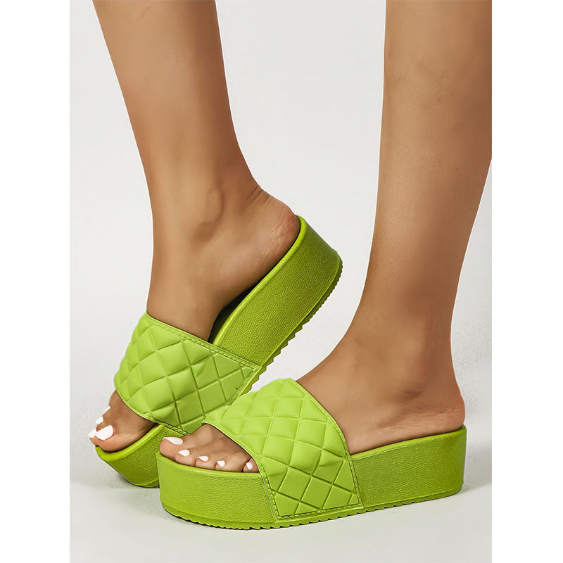 Women's Quilted Platform Slide Sandals