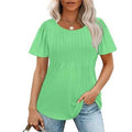💕Last day promotionWomens💕 T-Shirts Short SleevePleated Dressy Casual ScoopedNeck Summer Tops Blouses