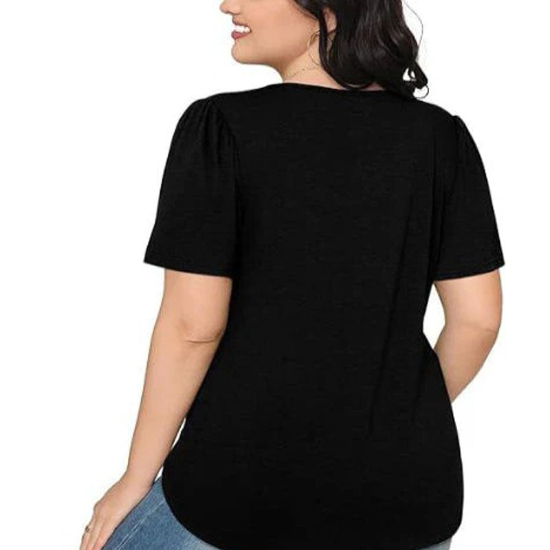 💕Last day promotionWomens💕 T-Shirts Short SleevePleated Dressy Casual ScoopedNeck Summer Tops Blouses