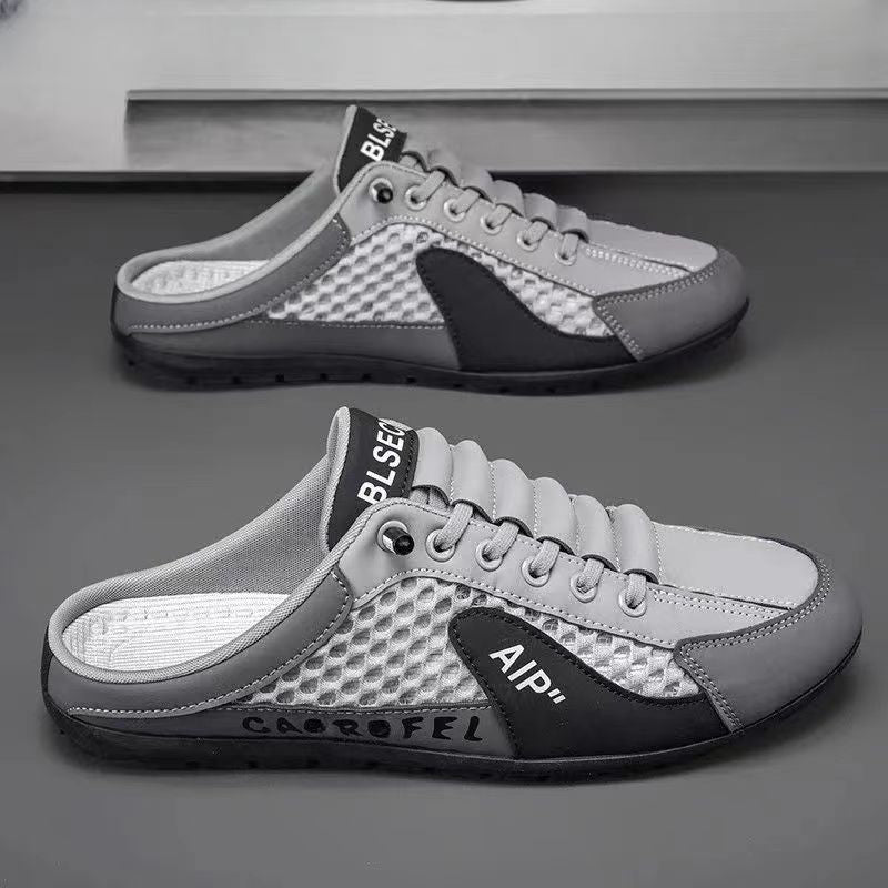 Men's Mesh Breathable Half Slippers