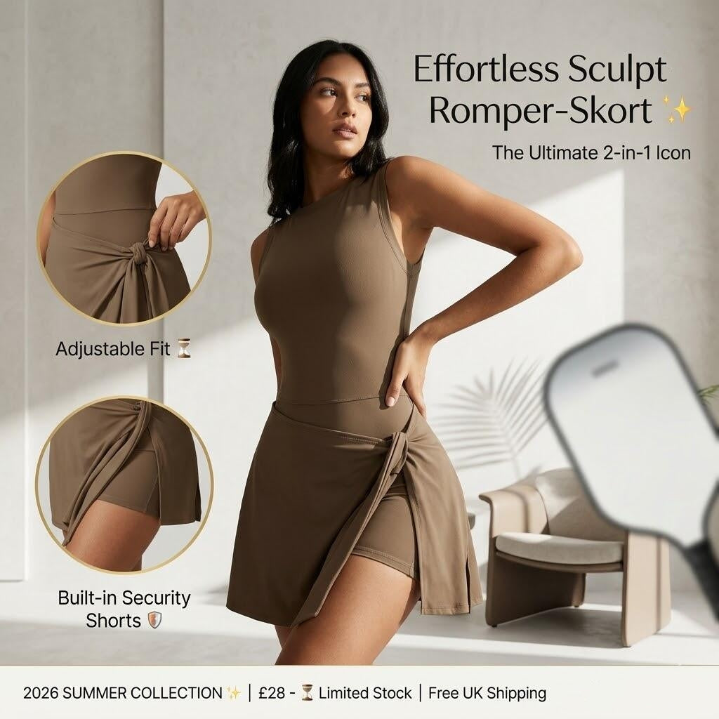 ✨50% OFF| Sculpting Yoga Romper - The Ultimate Summer 2-in-1 Skort 👟👗