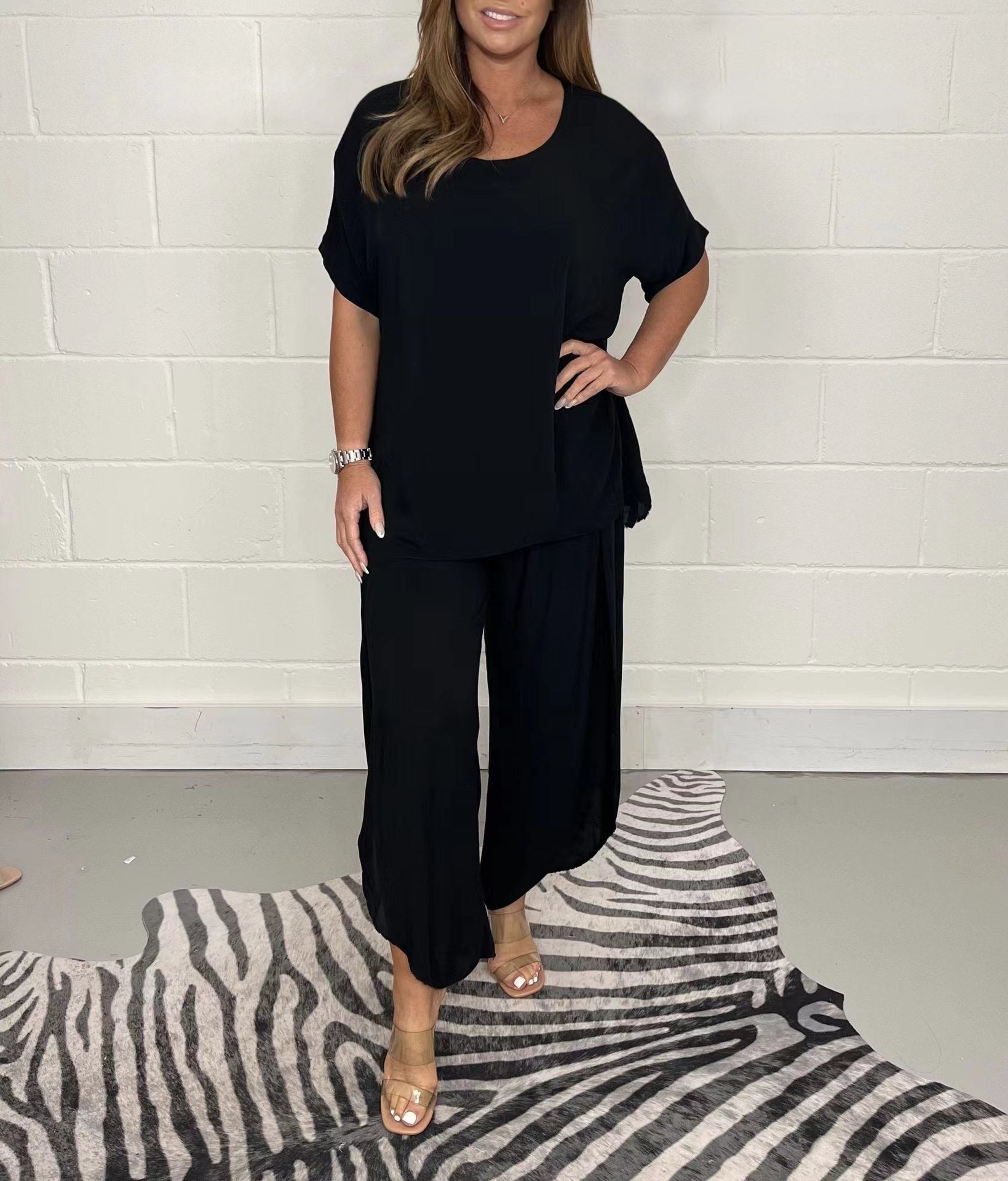 ✨(50% OFF!) 2026 Women's Relaxed Fit Co-ord Set - Solid Colour Summer Suit (Size S-5XL) - Breathable & Elegant