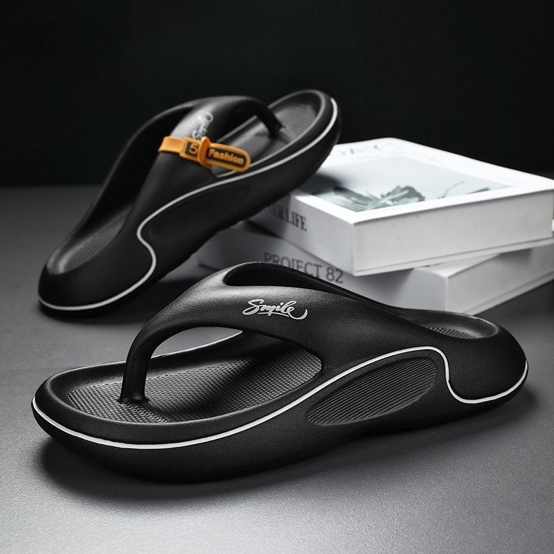 Men's Summer Cloud Flip Flops, Soft Thick Sole Non-Slip Beach Slippers