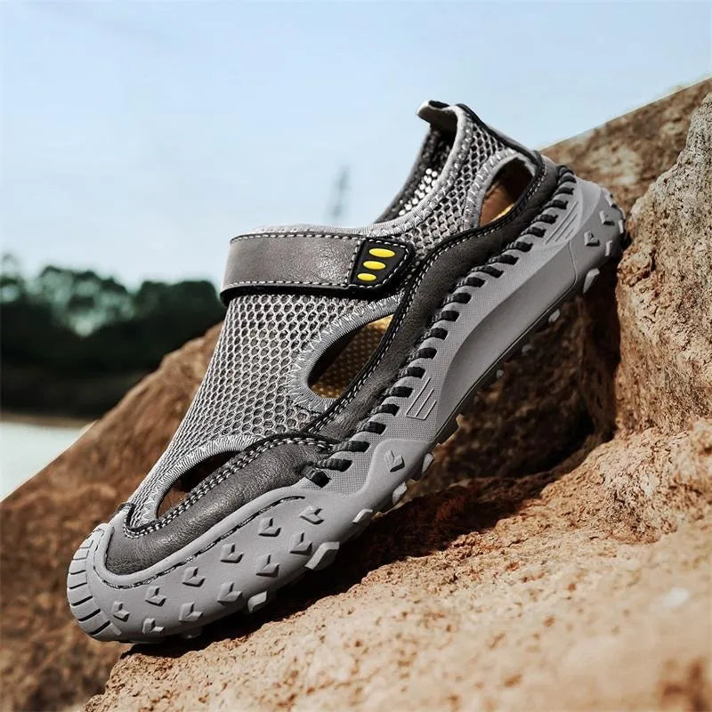 ⏰Last Day! 50% OFF 🔥Men's Handmade Cowhide Breathable Mesh Walking Shoes
