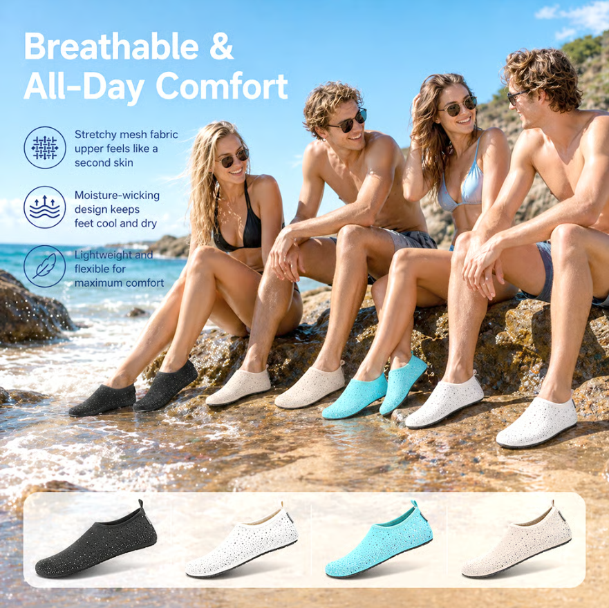 🌊👟Barefoot Water Shoes – Lightweight Aqua Socks for Travel, Beach & Everyday Comfort