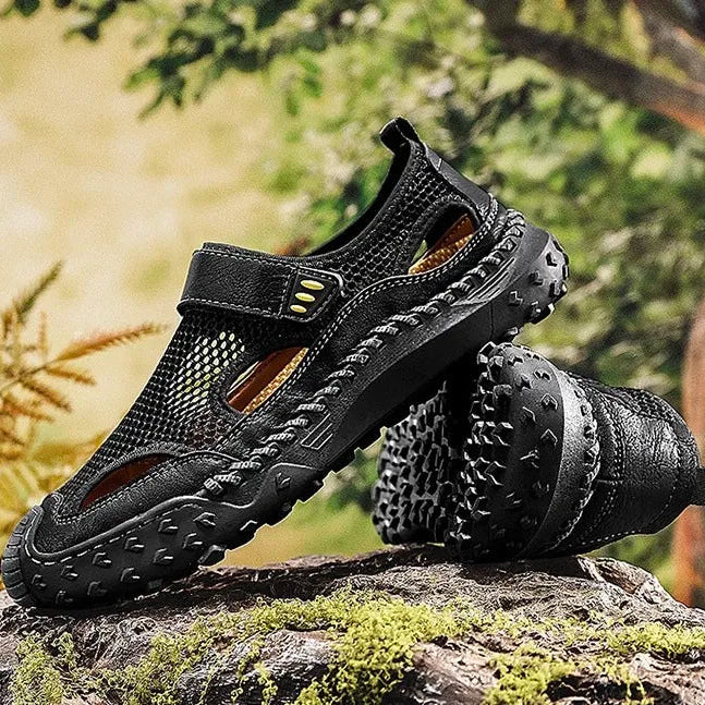 ⏰Last Day! 50% OFF 🔥Men's Handmade Cowhide Breathable Mesh Walking Shoes