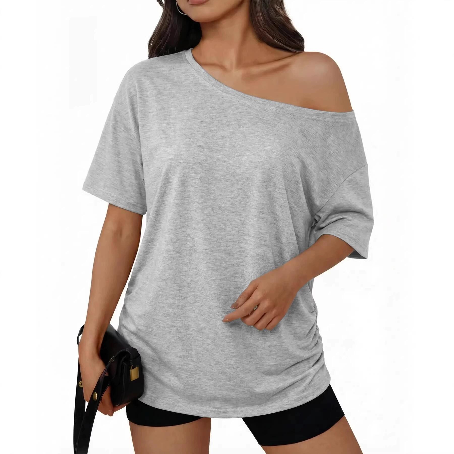 🚀50% OFF | One-Shoulder Oversized Tunic Top | Ultra-Soft Brushed Fabric✨