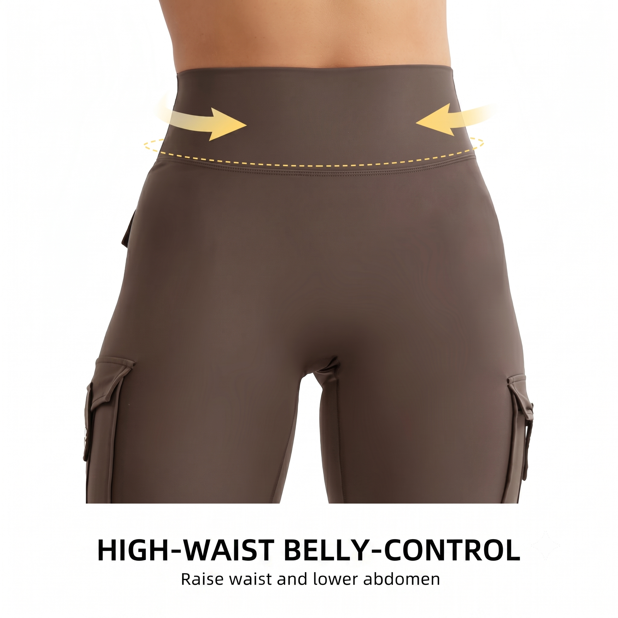 High Waist Cargo Yoga Shorts – Button Pockets, Butt Lift &amp; Ultra-Breathable