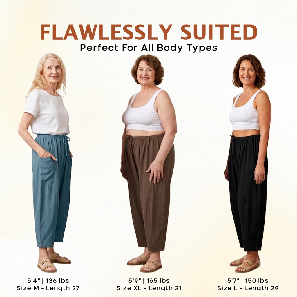 Women Comfort Lightweight Linen Wide Leg Cargo Pants
