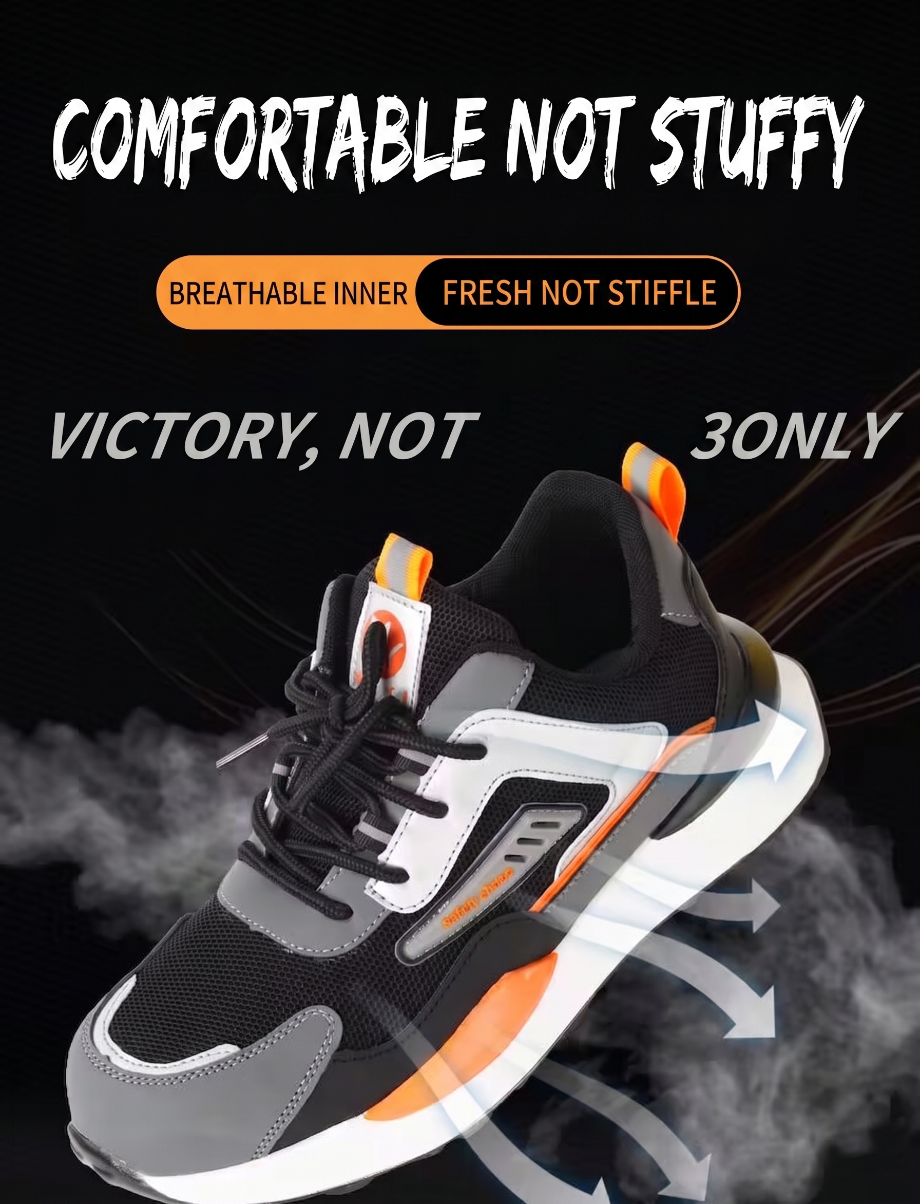 Men's Color-block Lace Up Front Mesh Breathable Safety Shoes, Lightweight Comfortable Anti-slip Work Protective Shoes, Steel Toe Shoes