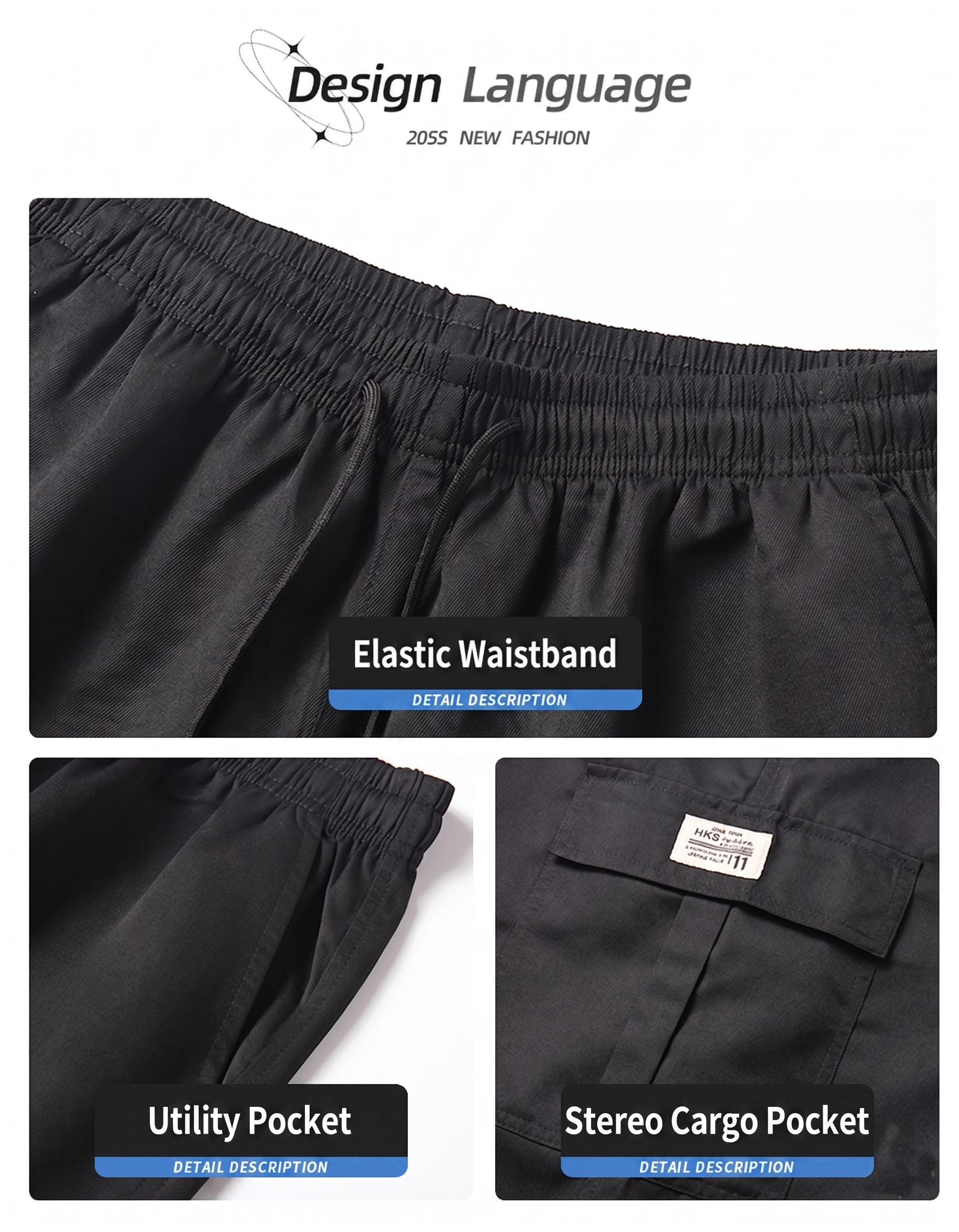Men’s Summer Quick‑Dry Cargo Shorts  Loose Fit Knee Length