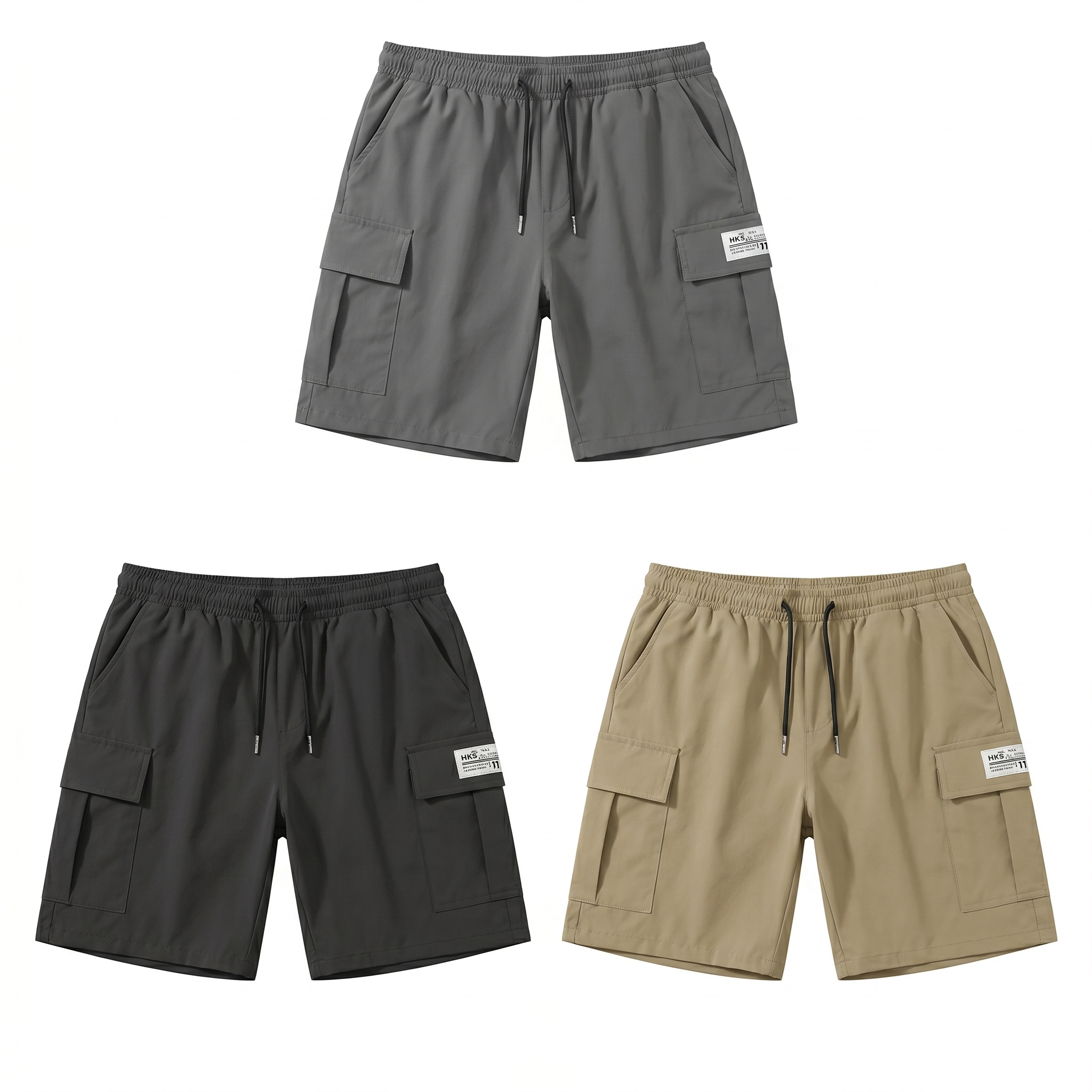 Men’s Summer Quick‑Dry Cargo Shorts  Loose Fit Knee Length