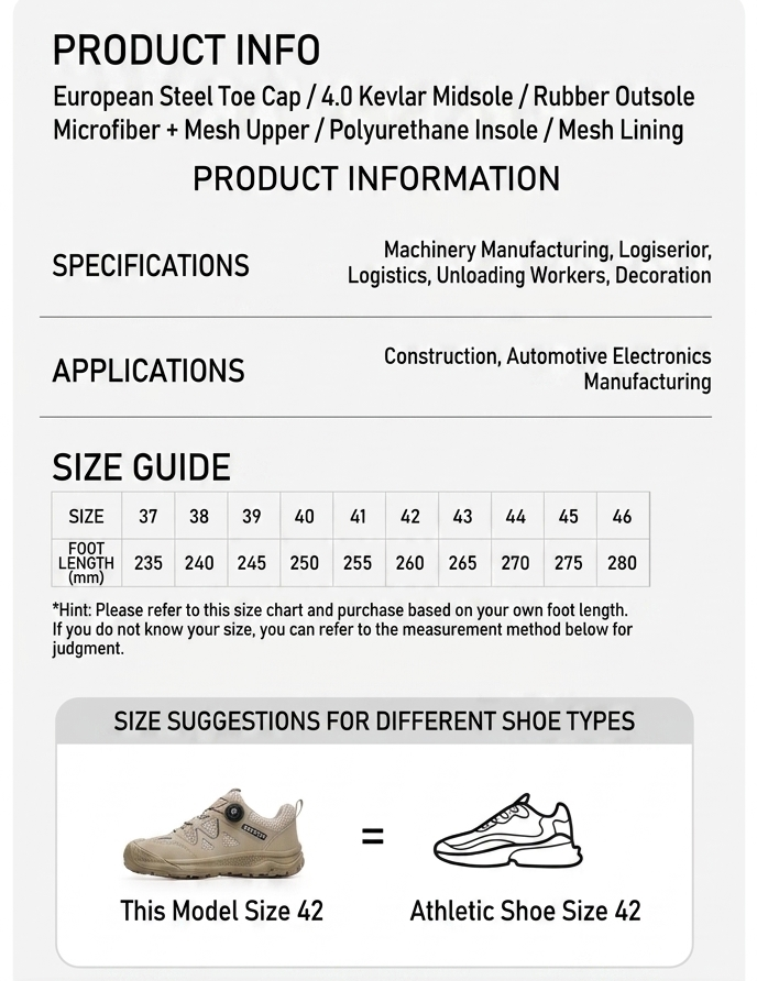 Men's Steel Toe Safety Work Shoes