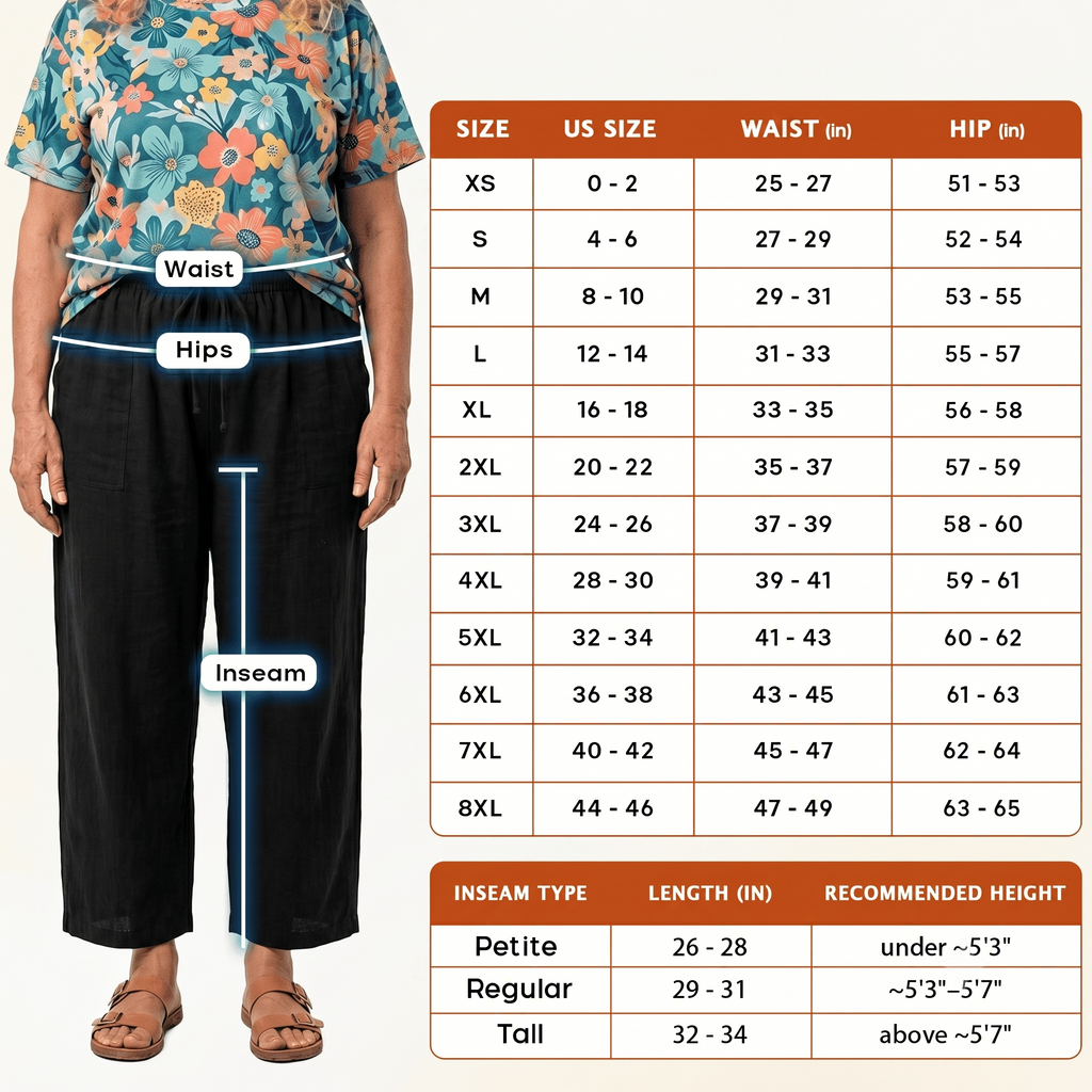 Women Comfort Lightweight Linen Wide Leg Cargo Pants