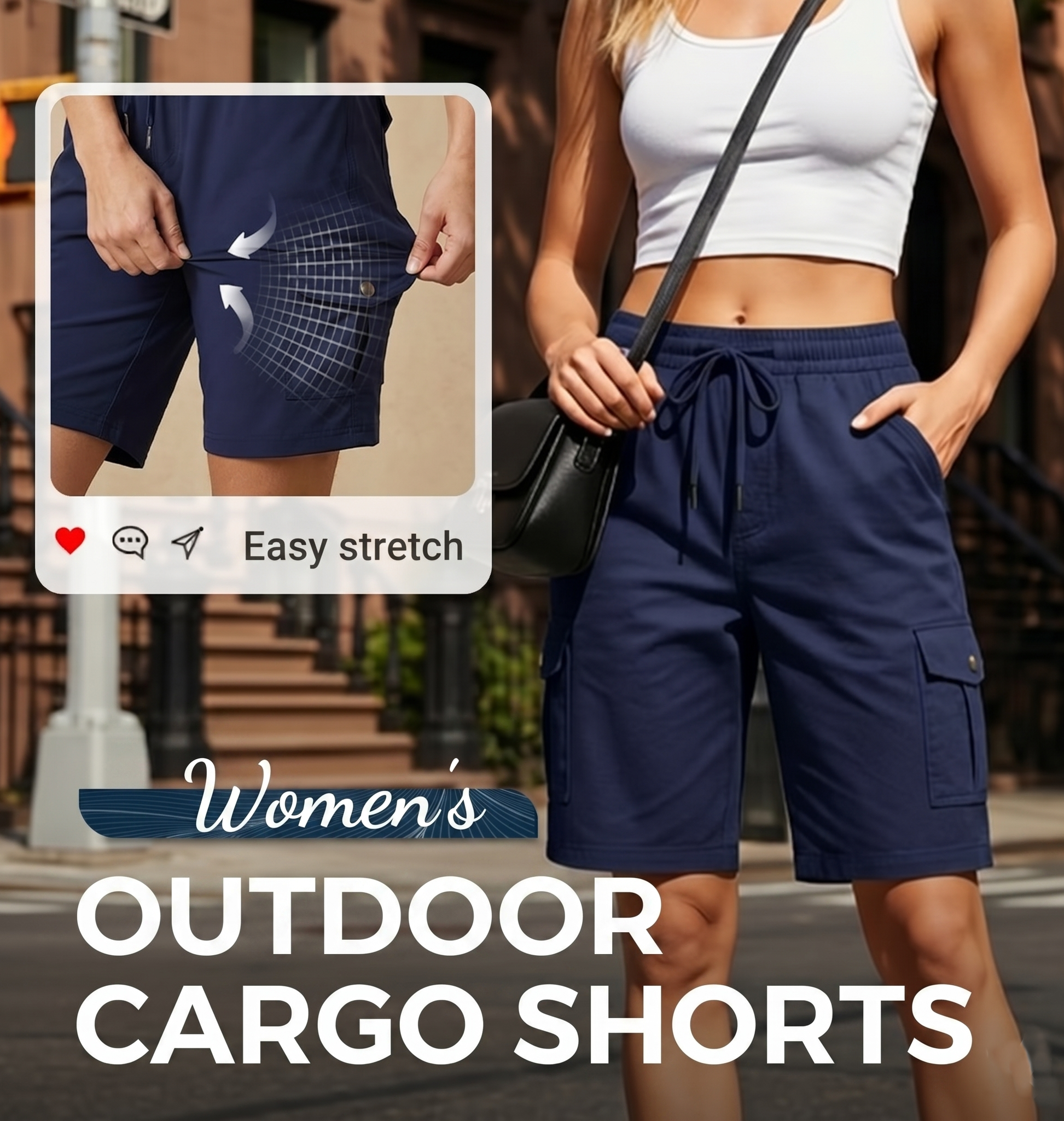 🩳 50% OFF NOW! ☀️ Women's Quick-Dry Cargo Shorts with Pockets – UPF 50+, Adjustable Drawstring & Relaxed Fit 🎒