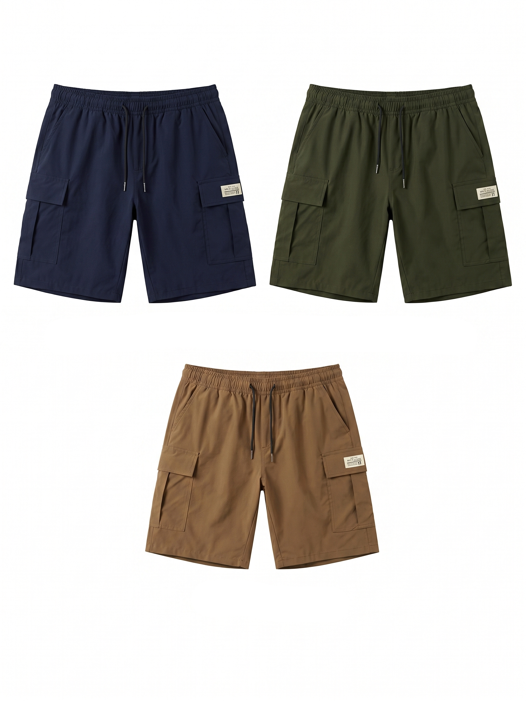Men’s Summer Quick‑Dry Cargo Shorts  Loose Fit Knee Length