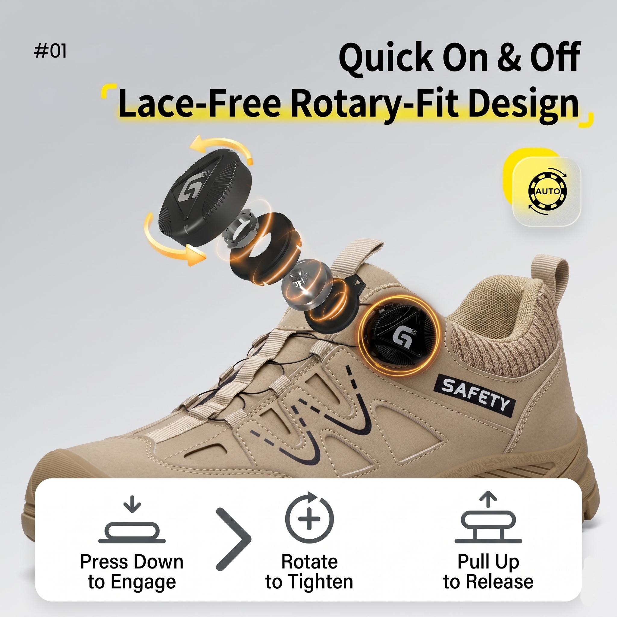 Men's Steel Toe Safety Work Shoes