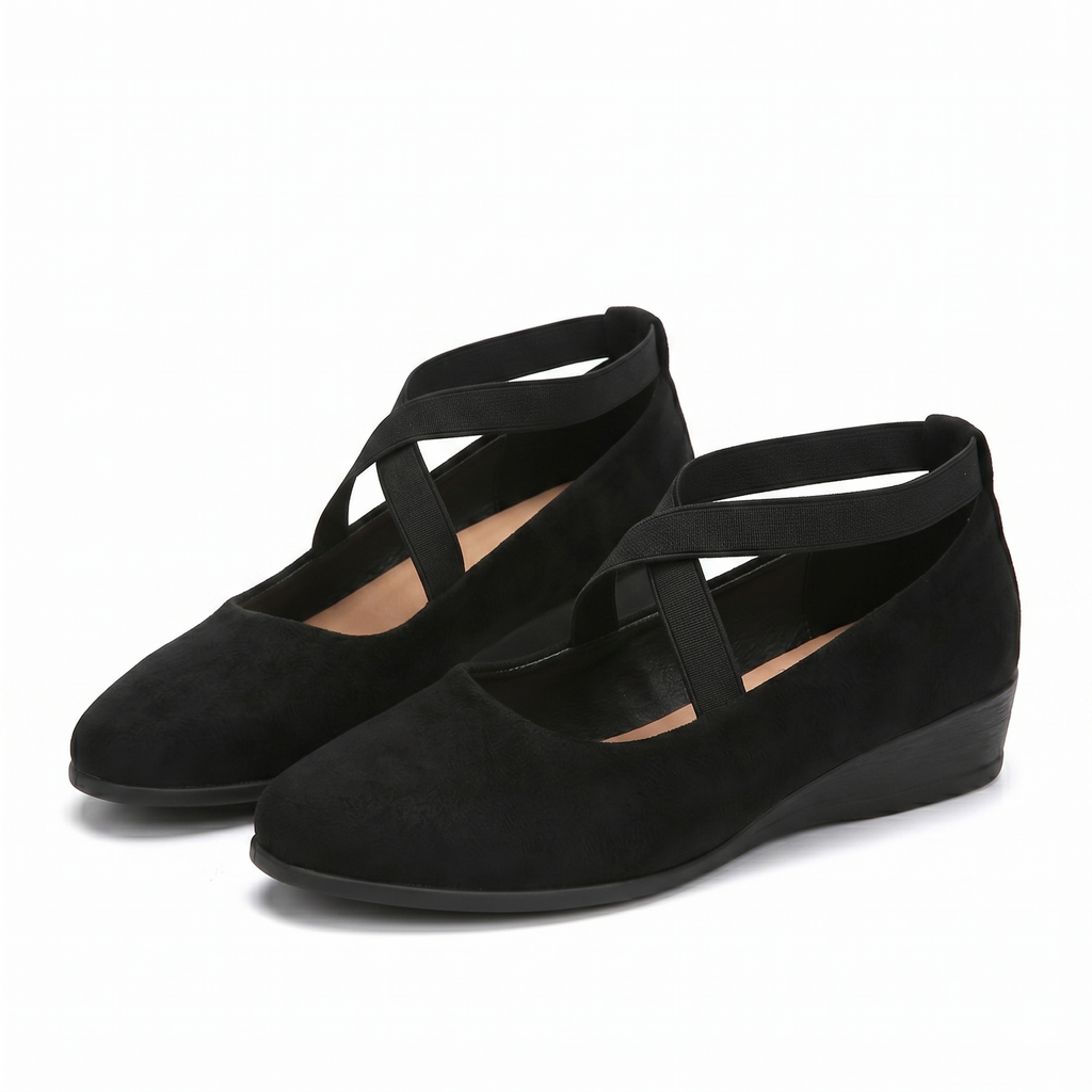 ⏰Limited Time 50% OFF🔥Women’ Closed Wedge Shoes, Stylish Closed Toe Design in Faux Suede Soft Toe Wedge