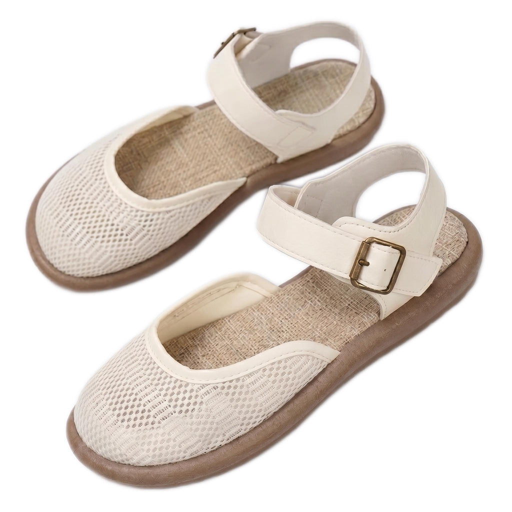 ⏰Limited Time 50% OFF🔥 Women's Breathable Mesh Sandals with Adjustable Ankle Strap, Walking Casual Flat Shoes