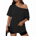 🚀50% OFF | One-Shoulder Oversized Tunic Top | Ultra-Soft Brushed Fabric✨