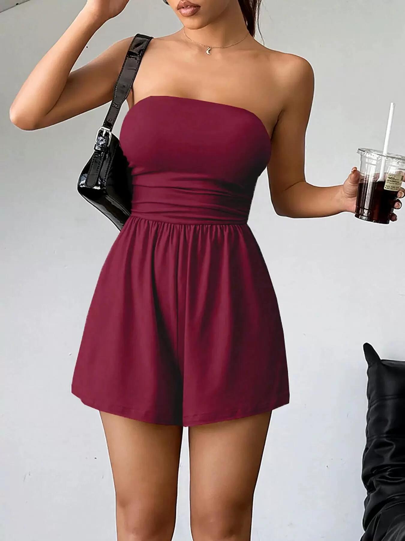 🐆 Effortless Elegance Strapless Romper - High-Stretch Comfort 🕊️