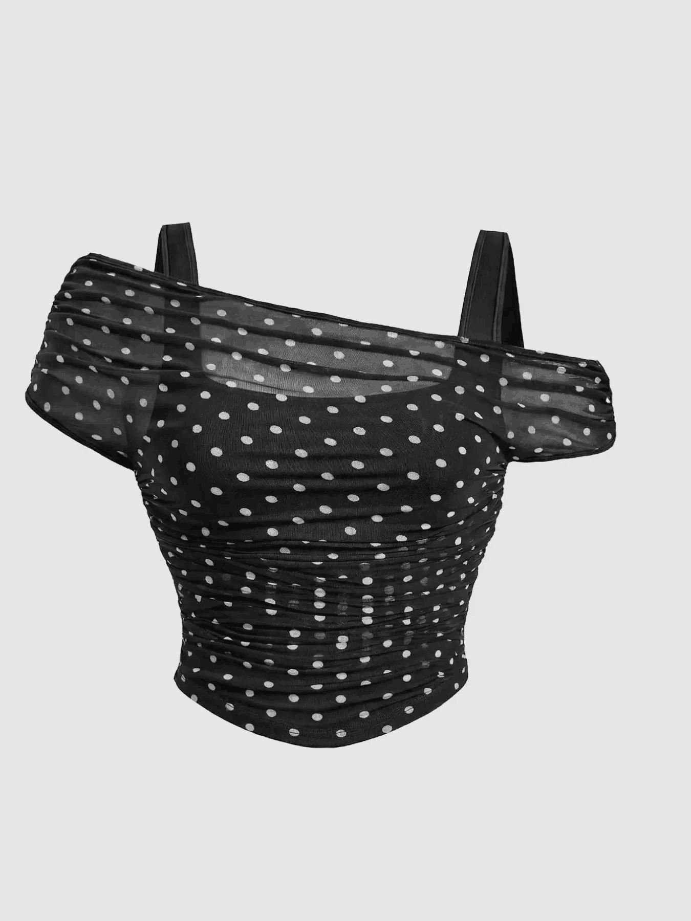 ✨ Elegant Mesh Ruched Strap Top - Your Perfect Date Night & Urban Chic Essential 🥂