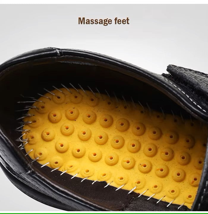 Men’s Closed Toe Shock Leather Sandals