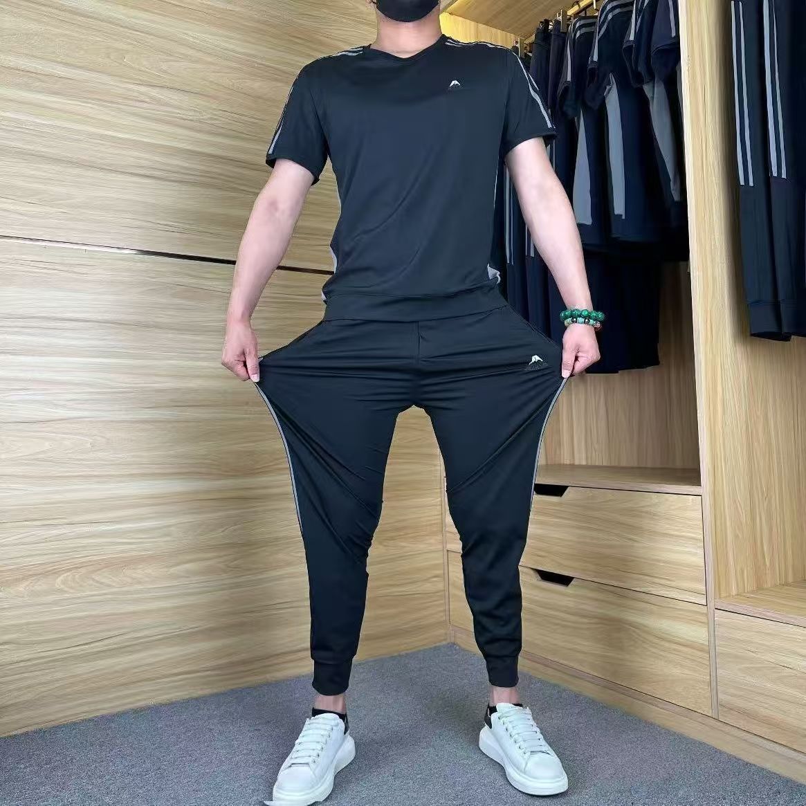 🌴Summer Specials❄️Men's Casual Sports Short Sleeve Long Pants (2-Piece Set)