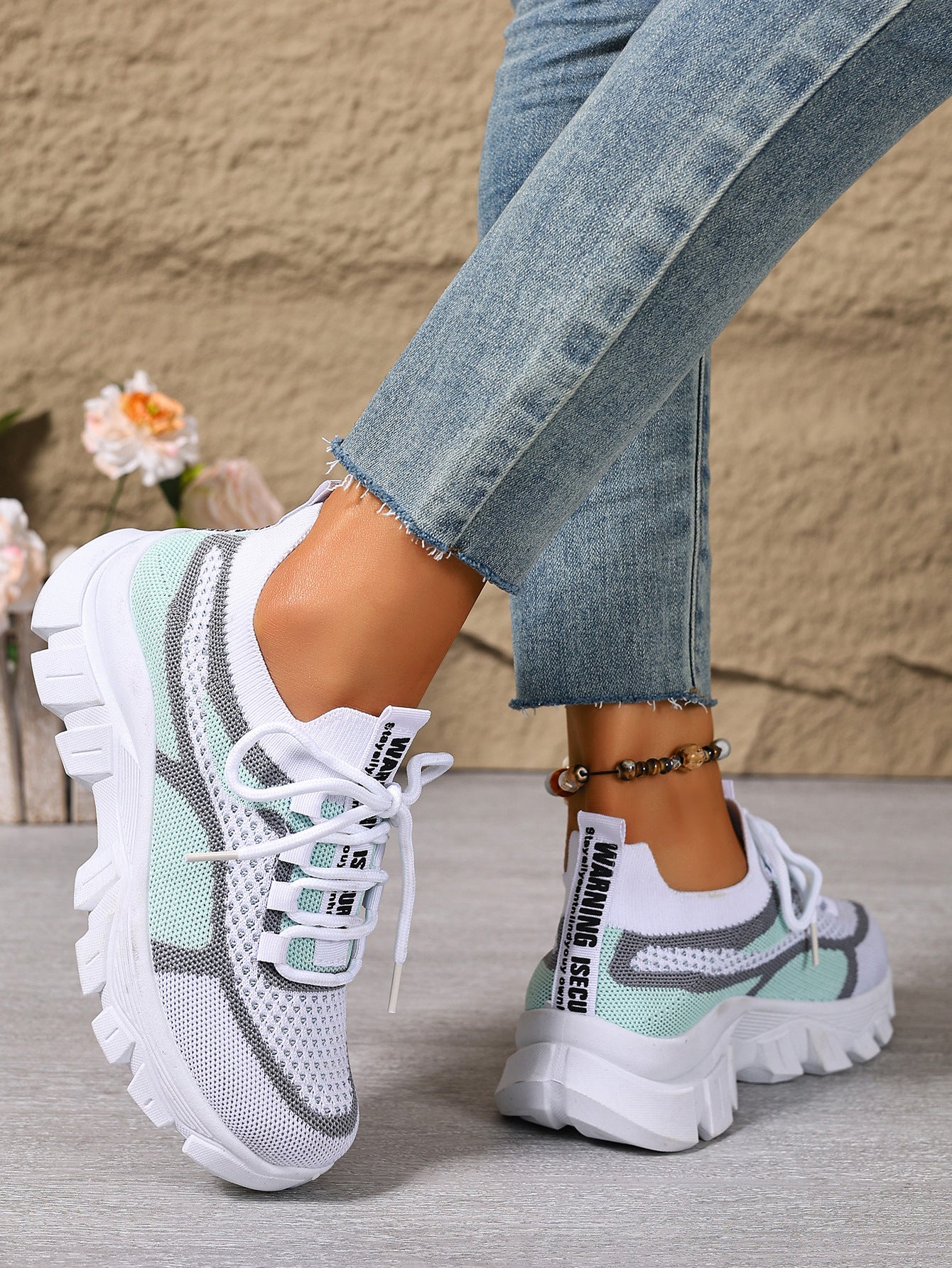 Women's Knit Lightweight Breathable Platform Sneakers