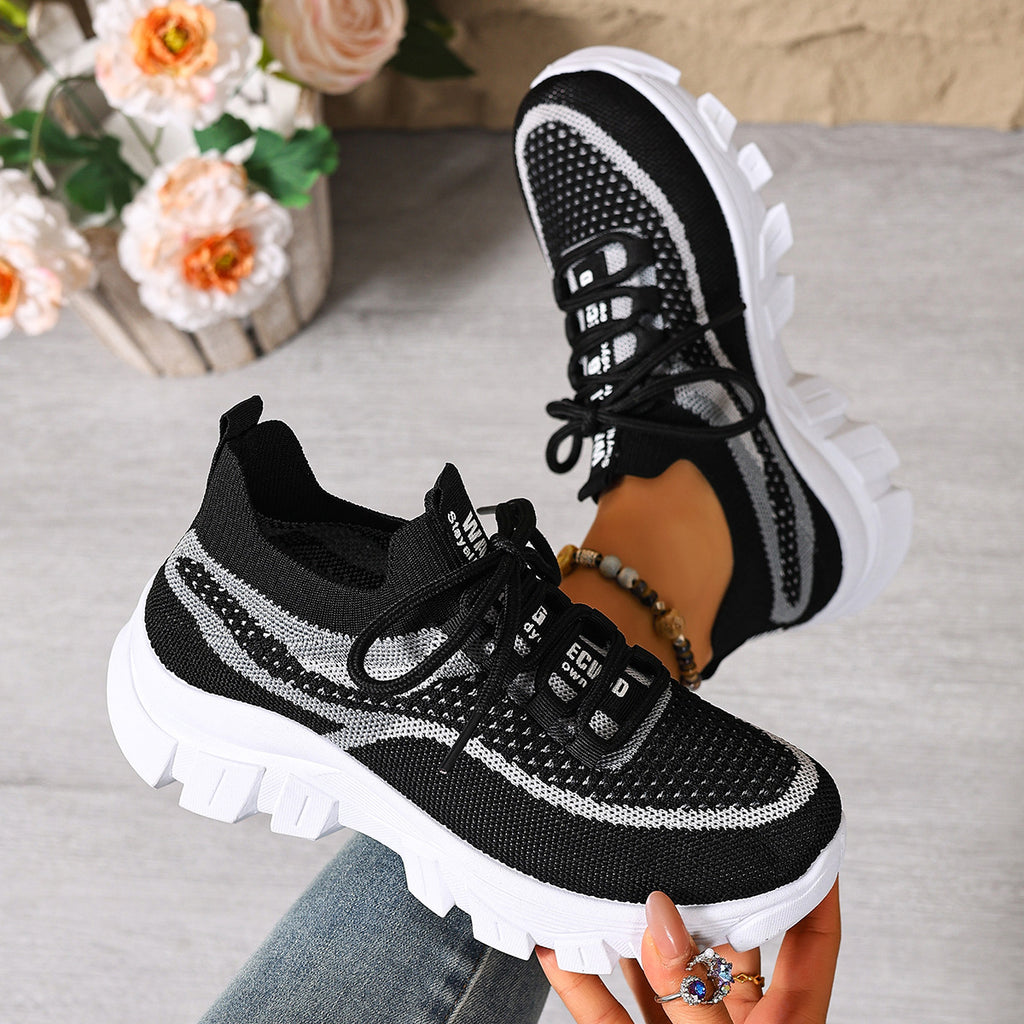 Women's Knit Lightweight Breathable Platform Sneakers
