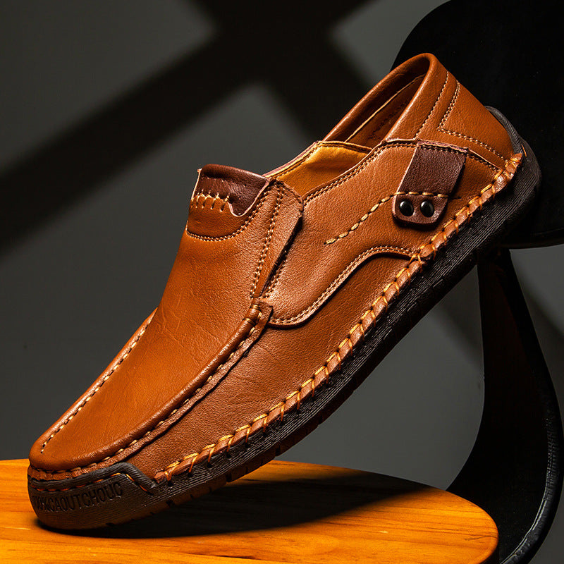 🔥 50% OFF ⏰ Classic Men’s Leather Shoes – Breathable Calfskin, Slip-On Comfort & Timeless Style! 👞✨