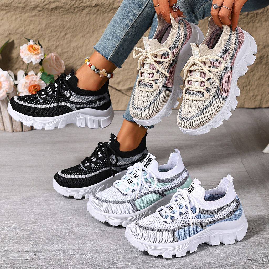 Women's Knit Lightweight Breathable Platform Sneakers