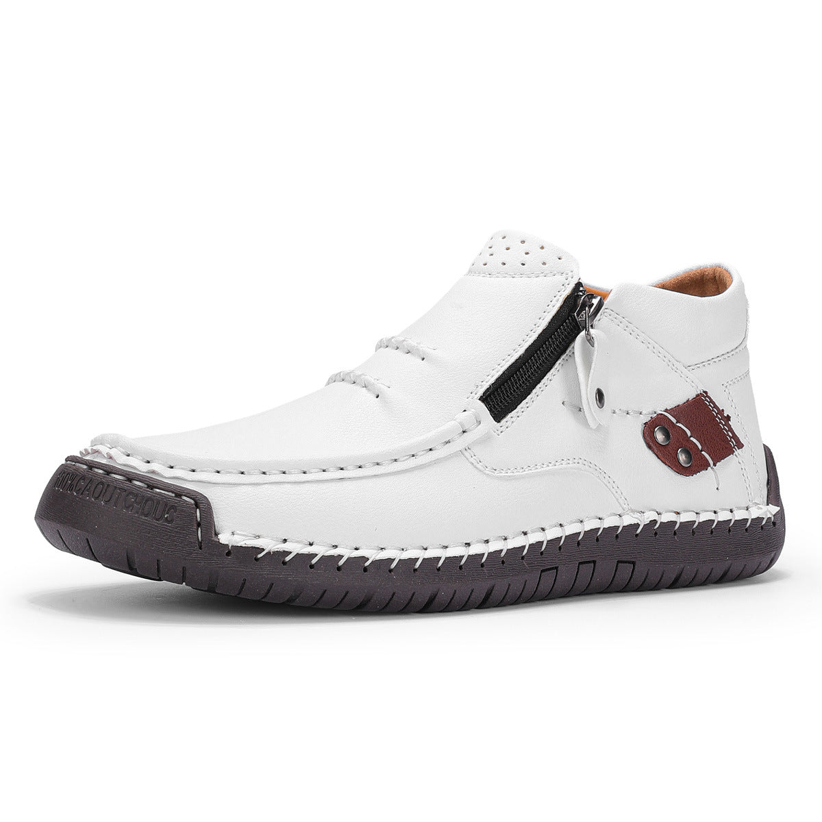 ⏰Limited Time Sale 50% OFF-Men’s Handmade Premium Leather Slip-On Driving Boots – Wide Toe, Arch Support