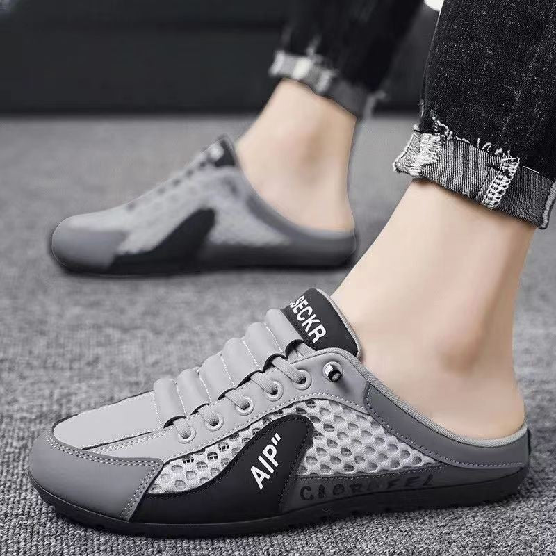 Men's Mesh Breathable Half Slippers