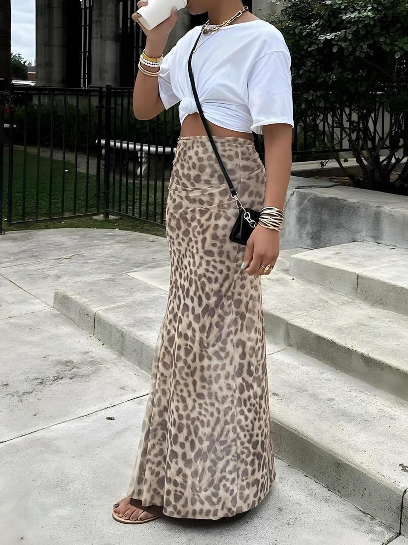 🐆 Animal Print Mesh Mermaid Skirt | The Ultimate Summer Vibe 🌴