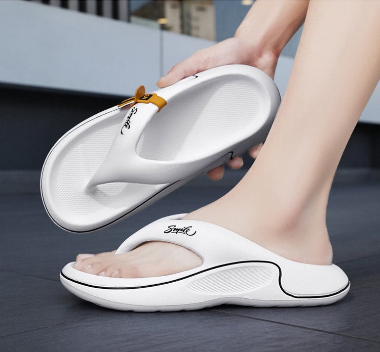 Men's Summer Cloud Flip Flops, Soft Thick Sole Non-Slip Beach Slippers