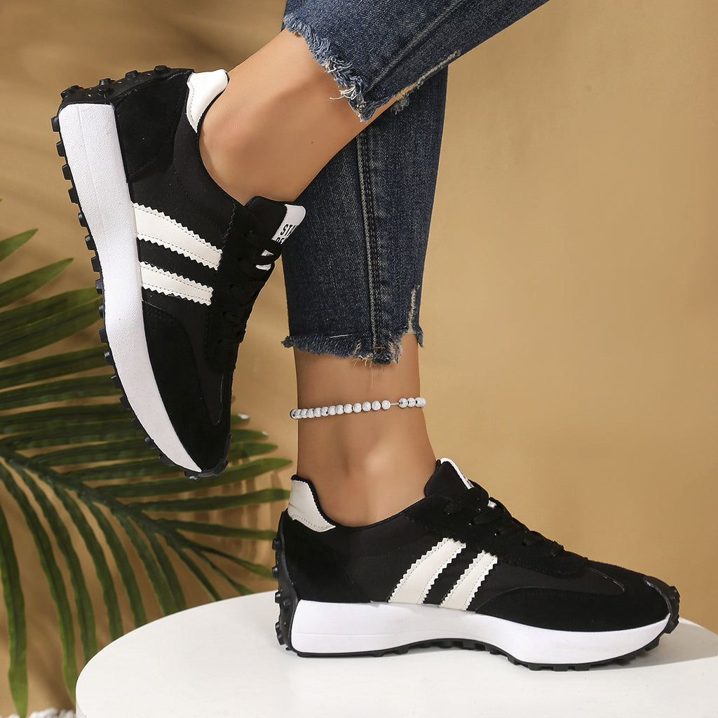 Women's Retro Striped Casual Sneakers