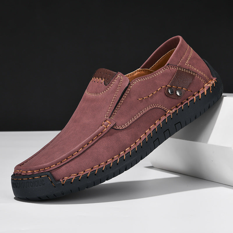 🔥 50% OFF ⏰ Classic Men’s Leather Shoes – Breathable Calfskin, Slip-On Comfort & Timeless Style! 👞✨