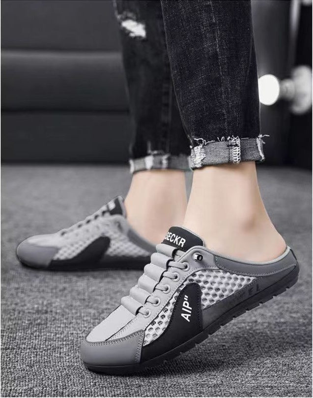 Men's Mesh Breathable Half Slippers