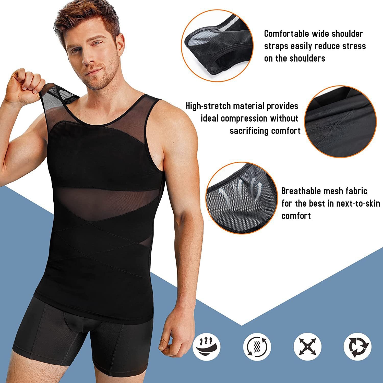 💥Last Day Sale-50% OFF🥰Men's Solid Compression Vest