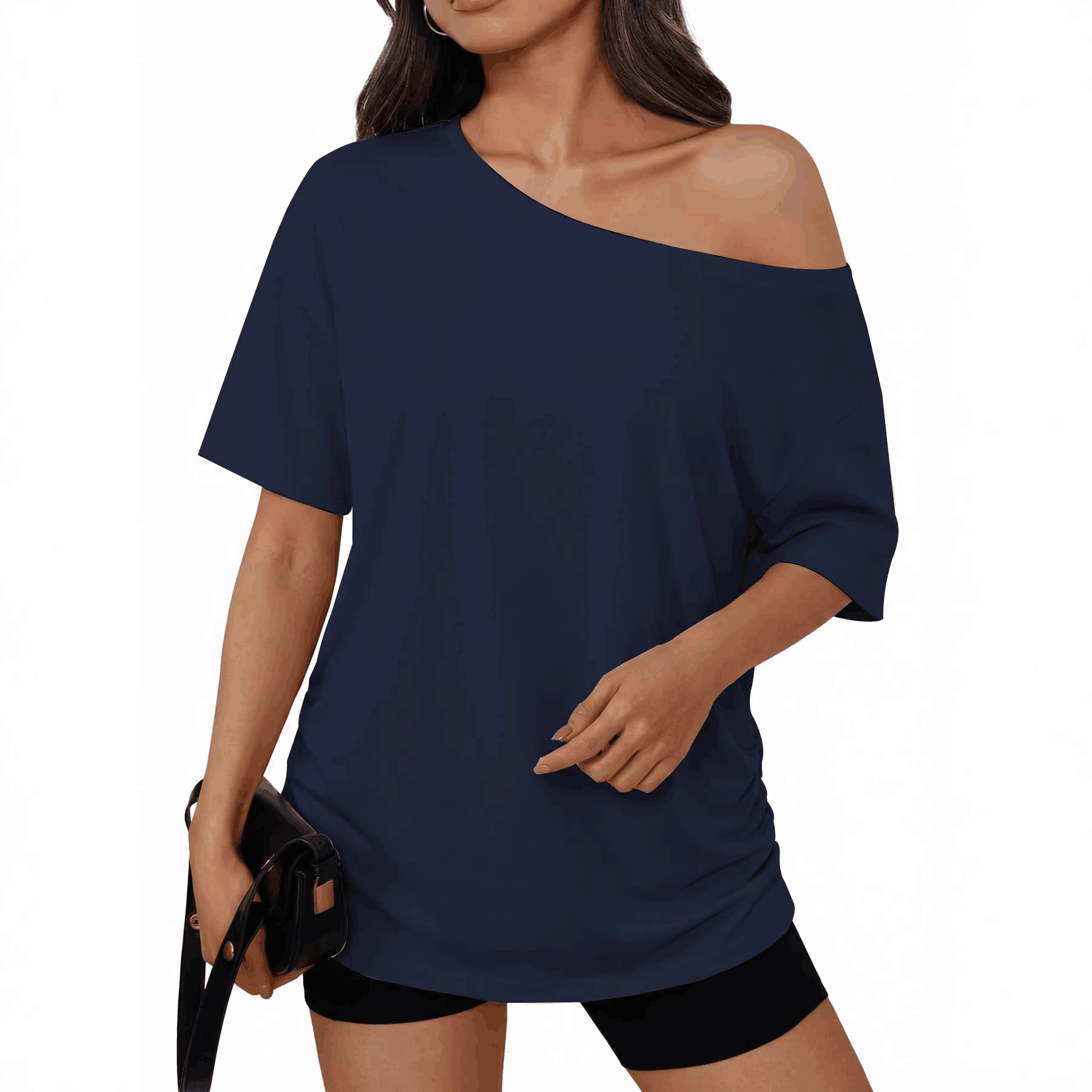 🚀50% OFF | One-Shoulder Oversized Tunic Top | Ultra-Soft Brushed Fabric✨