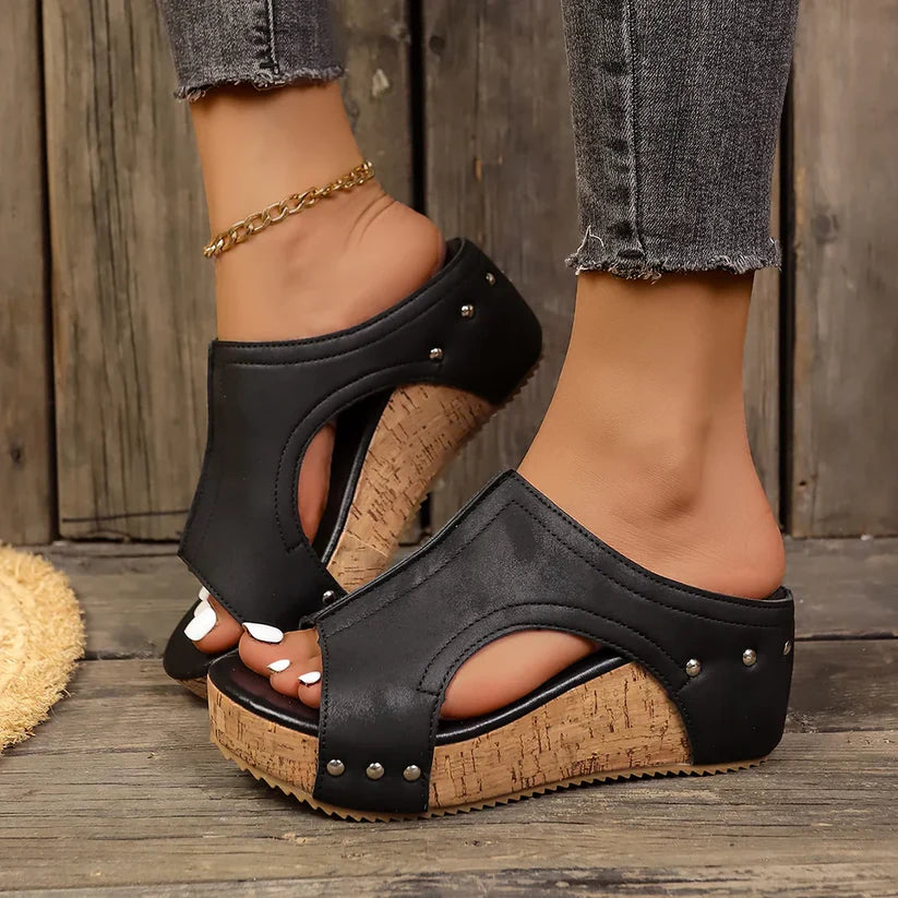 Women Fashion Peep Toe Wedge Heel Sandals