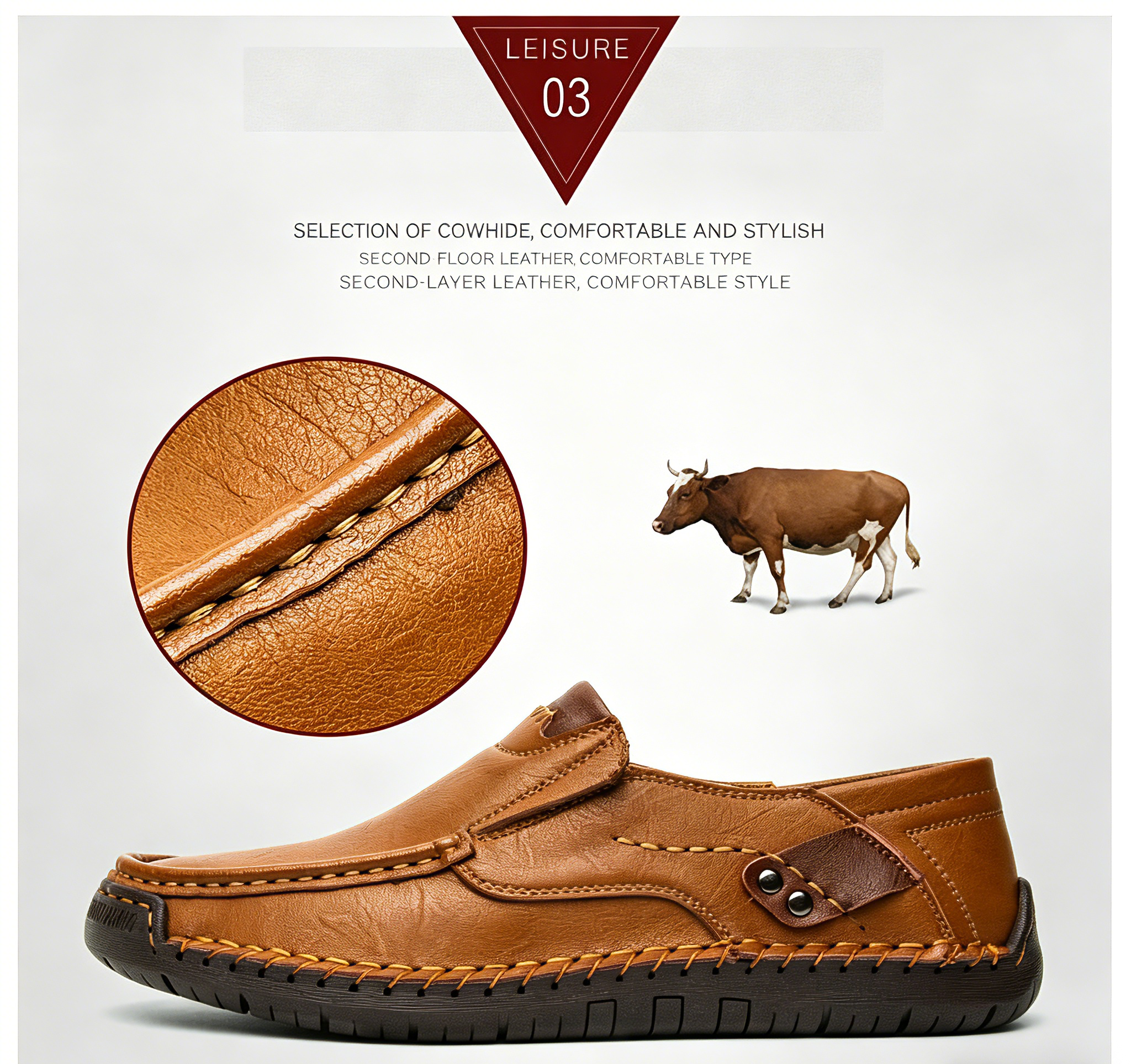 🔥 50% OFF ⏰ Classic Men’s Leather Shoes – Breathable Calfskin, Slip-On Comfort & Timeless Style! 👞✨