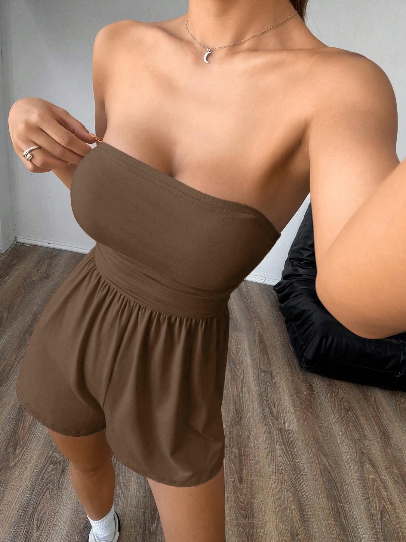 🐆 Effortless Elegance Strapless Romper - High-Stretch Comfort 🕊️