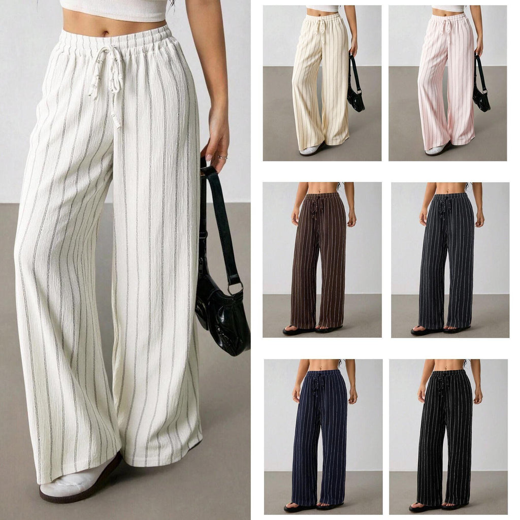 🌿 British Retro Vertical Striped Pants