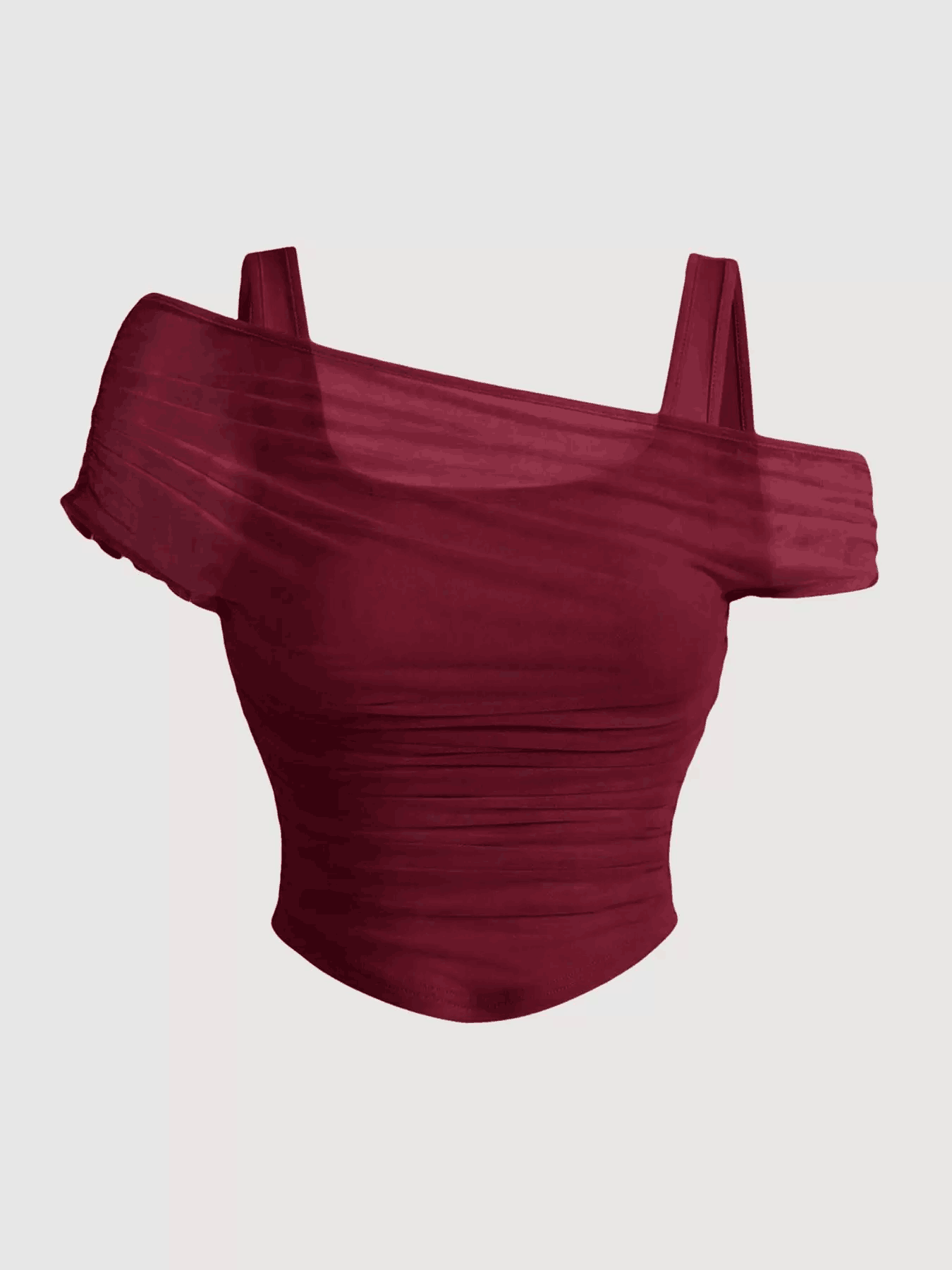 ✨ Elegant Mesh Ruched Strap Top - Your Perfect Date Night & Urban Chic Essential 🥂