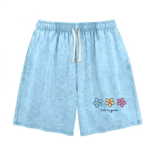 Women's Soft Polyester Blend Washed Floral Shorts, Casual Summer Travel Streetwear Bottoms