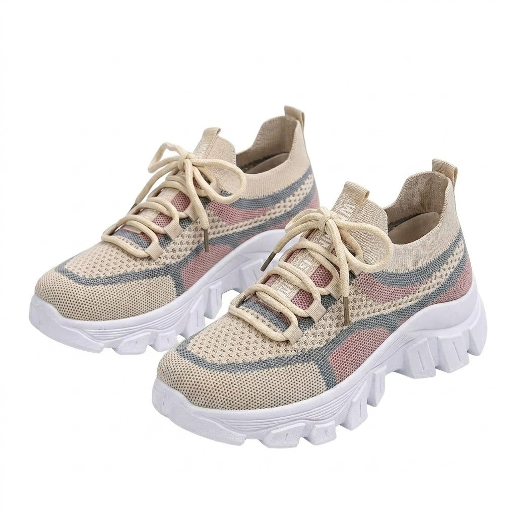Women's Knit Lightweight Breathable Platform Sneakers