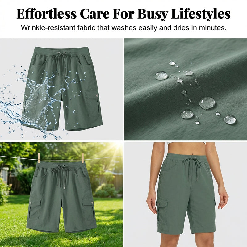 🩳 50% OFF NOW! ☀️ Women's Quick-Dry Cargo Shorts with Pockets – UPF 50+, Adjustable Drawstring & Relaxed Fit 🎒